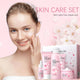 Facial Skin Care Set Skin Cleaning Sakura Skincare Set For Women Girls With Cleanser Toner Face Serum Cream Eye Cream