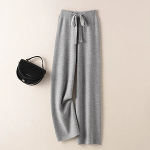 BELIARST Cashmere pants ladies high waist wide leg pants casual knitted trousers 2021 winter 100% pure wool loose women's pants