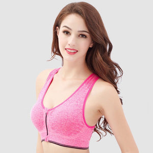 Women Front Buckle Zipper Bra Ladies Professional Shockproof Vest Running Yoga Fitness Sports Bra Weight loos Workout