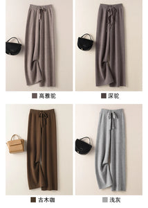 BELIARST Cashmere pants ladies high waist wide leg pants casual knitted trousers 2021 winter 100% pure wool loose women's pants