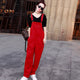 Denim Overalls Jeans Women Jumpsuit    Woman  Red Jean  for  Elegant Autumn Jumpsuits   X109