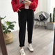 Winter Thicken Women Pencil Pants  Wool Pants Female 2019 Autumn High Waist Loose Trousers Capris Good Fabric