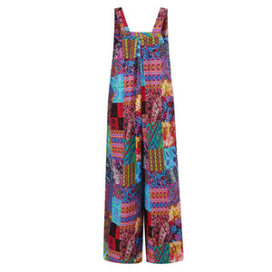 Vintage Summer Women Jumpsuits Suspender 90s Retro Wide Leg Overall Baggy Romper With Pockets Outfits