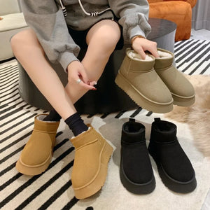 2023 New Classic Thickened Fluff Women's Snow Boots Comfortable Warm Ankle Boots Women Winter Ladies Shoes Chunky Botas Mujer