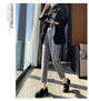 High-waisted Tweed Straight Pants 2024 Autumn/Winter New Women' S Pants Loose Casual Herringbone Warm Thickened Cropped Pants