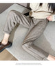 High-waisted Tweed Straight Pants 2024 Autumn/Winter New Women' S Pants Loose Casual Herringbone Warm Thickened Cropped Pants