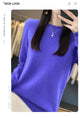 New autumn and winter 100% Merino pure color O-neck cashmere sweater women's casual knitted top pullover