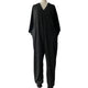 Women Jumpsuit V Neck Long Sleeve Loose Oversized Pockets Deep Crotch Baggy Ankle-banded Soft Lady Pajama