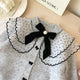 4607 Buy 2pcs Wholesale Girls Sweater 2024 Autumn Winter Korean Baby Girl's Knitted Sweater Bow Cardigan Coat