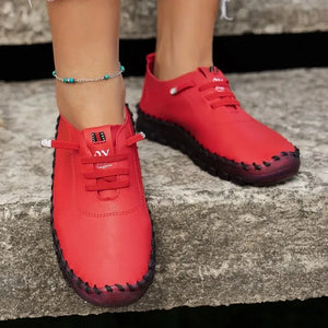 2024 New Spring Casual Women Shoes Platform Loafers 2024 Lace Up Leather Flats Slip-On Mom Shoe Mujer Zapatos Chaussure Femme