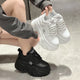 Rimocy White Black Chunky Sneakers Women Spring Autumn Thick Bottom Dad Shoes Woman Fashion PU Leather Platform Sneakers Ladies