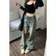 Vintage 90S Baggy Straight Denim Trousers Female Y2K High Waist Loose Wide Leg Jeans Women Streetwear All-Match Casual Pants New