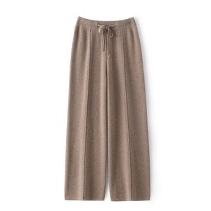 Women's Cashmere wide leg pants casual loose solid color knitted women's cashmere wide leg pants S-XXXL