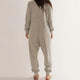 Women Jumpsuit V Neck Long Sleeve Loose Oversized Pockets Deep Crotch Baggy Ankle-banded Soft Lady Pajama