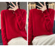 New autumn and winter 100% Merino pure color O-neck cashmere sweater women's casual knitted top pullover