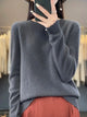 New autumn and winter 100% Merino pure color O-neck cashmere sweater women's casual knitted top pullover