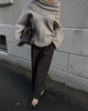 BKQU Solid Off Shoulder Knit Sweater Women 2024 Fashion Long Sleeve Oversized Thick Knitwear Pullover Autumn Winter Streetwear