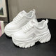 Rimocy White Black Chunky Sneakers Women Spring Autumn Thick Bottom Dad Shoes Woman Fashion PU Leather Platform Sneakers Ladies