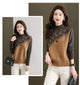 Half Turtleneck Sweater for Women Autumn Winter 2024 New Mother's Wear with Jacquard Casual Loose Pullover Top Bottoming