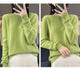 New autumn and winter 100% Merino pure color O-neck cashmere sweater women's casual knitted top pullover