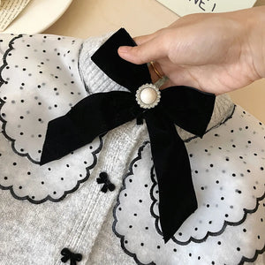 4607 Buy 2pcs Wholesale Girls Sweater 2024 Autumn Winter Korean Baby Girl's Knitted Sweater Bow Cardigan Coat