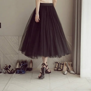 Half Length Skirt Spring and Autumn Three-layer Mesh Skirt Pettiskirt Long Princess Skirt Large Swing Skirt