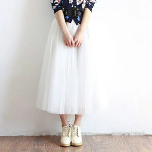 Half Length Skirt Spring and Autumn Three-layer Mesh Skirt Pettiskirt Long Princess Skirt Large Swing Skirt