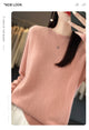 New autumn and winter 100% Merino pure color O-neck cashmere sweater women's casual knitted top pullover