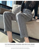 High-waisted Tweed Straight Pants 2024 Autumn/Winter New Women' S Pants Loose Casual Herringbone Warm Thickened Cropped Pants