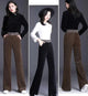 Rimocy Elastic Waist Corduroy Pants Women Autumn Winter Straight Velvet Pants Woman 2022 Pocket Loose Casual Trousers Ladies