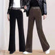 Rimocy Elastic Waist Corduroy Pants Women Autumn Winter Straight Velvet Pants Woman 2022 Pocket Loose Casual Trousers Ladies