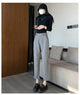 High-waisted Tweed Straight Pants 2024 Autumn/Winter New Women' S Pants Loose Casual Herringbone Warm Thickened Cropped Pants