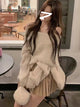 Autumn Design Sexy White Knitted Sweater Women Long Sleeve Pure Color Korean Fashion Y2k Clothing Elegant Pullover Female