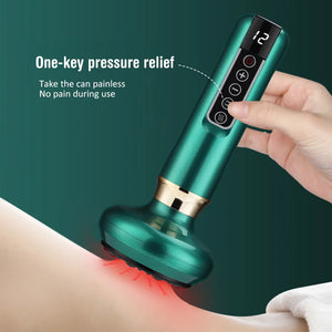 JYouCare rechargeable Vacuum Cupping Device skin Scraping Massager jars Heating guasha Suction cups Therapy guasha health beauty