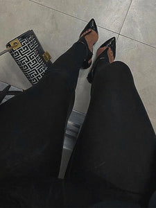 Korean Fashion Winter Black High Waisted Skinny Y2K Women Pants Sexy Glitter Casual Club 2023 Leggings Pants Long