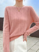 Women’s 100% Merino Wool Sweater Pullovers Hollow Out O-neck Cashmere Autumn Winter Long Sleeve Solid Grace Fashion Clothing Top