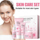 Facial Skin Care Set Skin Cleaning Sakura Skincare Set For Women Girls With Cleanser Toner Face Serum Cream Eye Cream