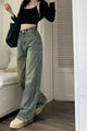 Vintage 90S Baggy Straight Denim Trousers Female Y2K High Waist Loose Wide Leg Jeans Women Streetwear All-Match Casual Pants New