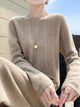 Women’s 100% Merino Wool Sweater Pullovers Hollow Out O-neck Cashmere Autumn Winter Long Sleeve Solid Grace Fashion Clothing Top