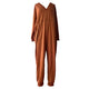 Women Jumpsuit V Neck Long Sleeve Loose Oversized Pockets Deep Crotch Baggy Ankle-banded Soft Lady Pajama