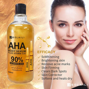 ALPHA Hydroxy Acids 24K Gold Face Body Serum Vitamin C&E Essence Firming Moisturizing Spots Remover Whitening Skin Care 500ml