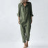 Cotton Linen Vintage Jumpsuits Women Single Breasted Button Design Turn-down Collar Long Sleeve Romper Solid Pockets Overalls