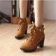 2023 New Spring Winter Women Pumps Boots High Quality Lace-up European Ladies Shoes PU High Heels Boots Fast Delivery