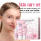 Facial Skin Care Set Skin Cleaning Sakura Skincare Set For Women Girls With Cleanser Toner Face Serum Cream Eye Cream