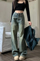 Vintage 90S Baggy Straight Denim Trousers Female Y2K High Waist Loose Wide Leg Jeans Women Streetwear All-Match Casual Pants New