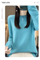 New autumn and winter 100% Merino pure color O-neck cashmere sweater women's casual knitted top pullover