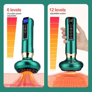 JYouCare rechargeable Vacuum Cupping Device skin Scraping Massager jars Heating guasha Suction cups Therapy guasha health beauty