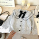 4607 Buy 2pcs Wholesale Girls Sweater 2024 Autumn Winter Korean Baby Girl's Knitted Sweater Bow Cardigan Coat