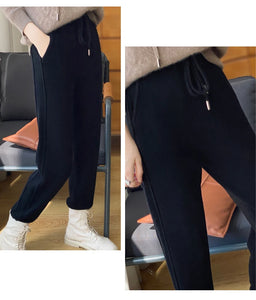 Cashmere Women's Pants Autumn/Winter Thick Warm Andy Cashmere Women's Pants Small Feet Casual Fashion Drawstring Women's Pants