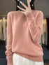 New autumn and winter 100% Merino pure color O-neck cashmere sweater women's casual knitted top pullover